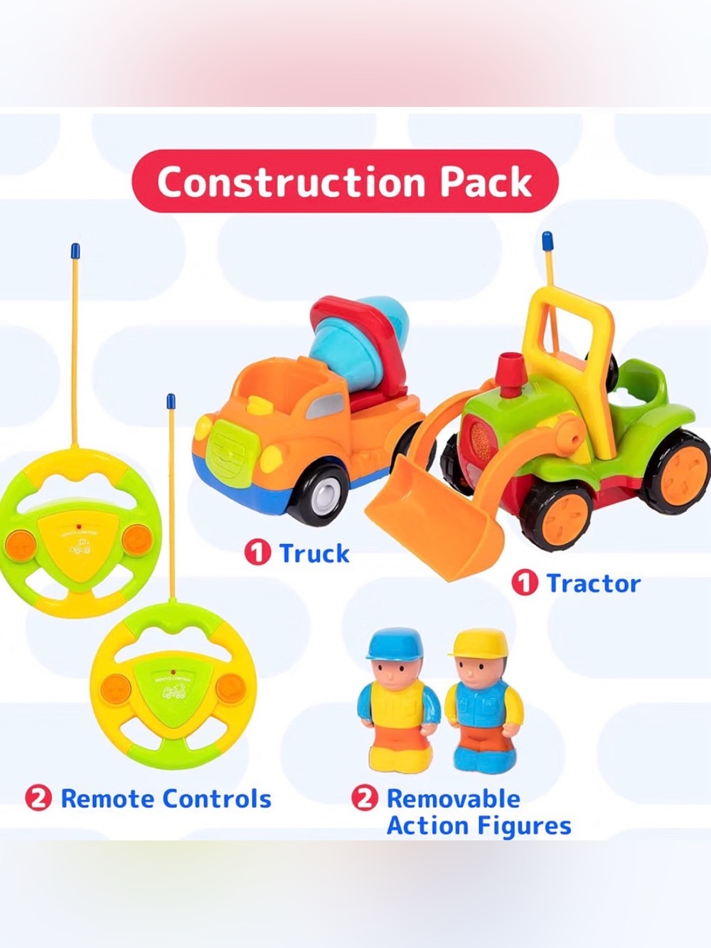2Pk Remote Control Cars 3-5 Yr Old Truck Tractor Toddler Not In Original Box New